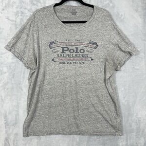 Vintage Archive Polo Ralph Lauren T- Shirt Y2K RRL Gray XL Logo Custom Slim Fit